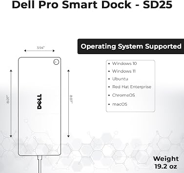 Dell SD25 Pro Smart Dock 180W USB-C Docking Station with HDMI & DP