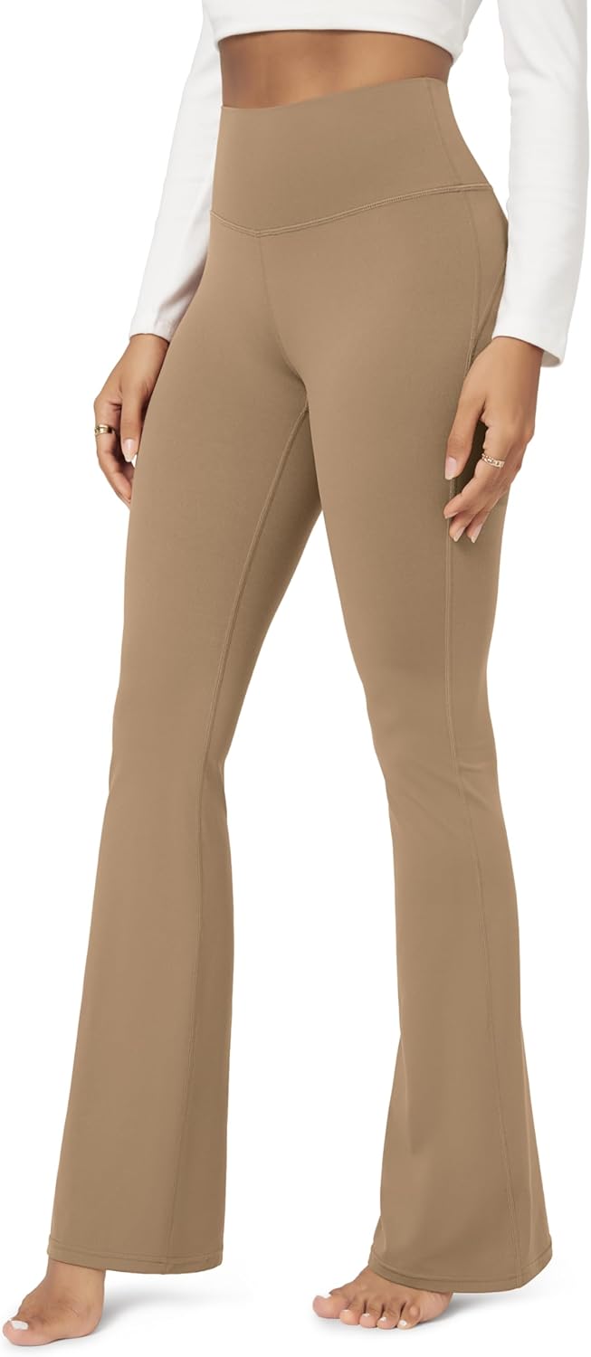 ODODOS Cloud Feeling Flared Yoga Pants for Women, High Waist Casual Bootleg Lounge Pants, 30"/32" Inseam