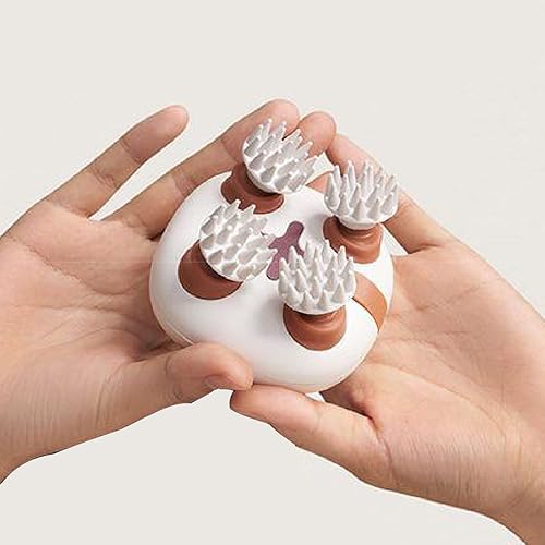 Miniatura 5 de HaoToning Masajeador eléctrico para cuero cabelludo, rascador de cabeza que imita masaje de cuatro dedos, recargable e impermeable, masajeador de