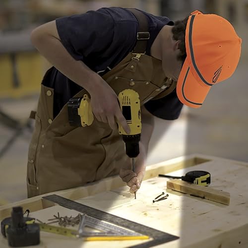 Miniatura 6 de POWERCAP - Sombrero LED de visibilidad de seguridad 2510 ultra brillante, manos libres, iluminado, funciona con pilas, color naranja de alta