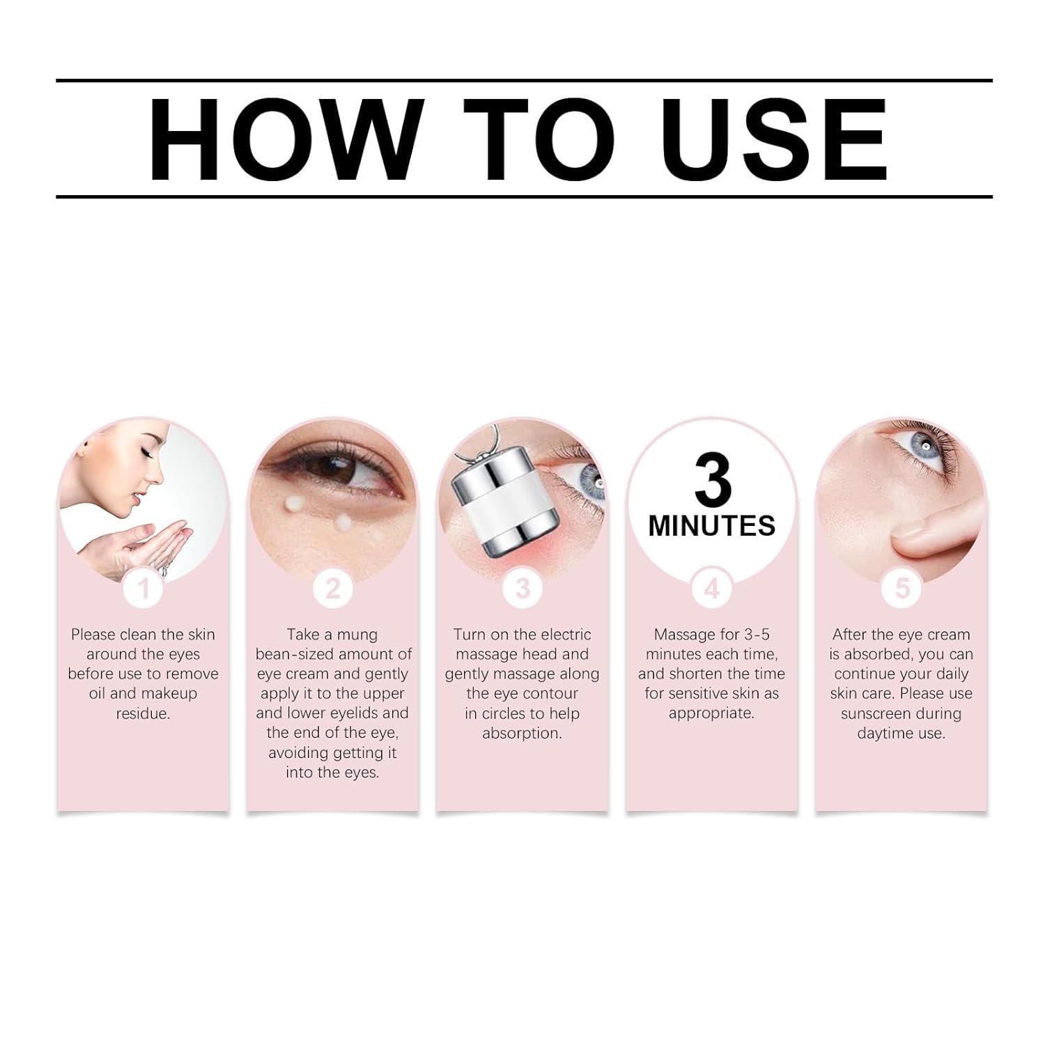 Crema de Ojos con Masaje eléctrico para ojeras, Antiarrugas, reafirmante e hidratante. Crema de polipéptidos para el Contorno de Ojos. Reafirma y suaviza Las líneas de expresión.
