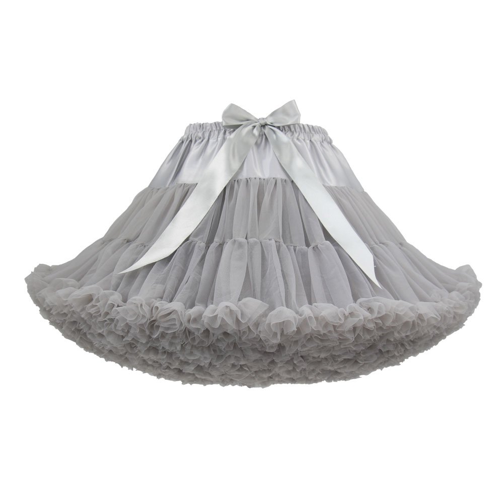 Women's Elastic Waist Chiffon Petticoat Puffy Tutu Tulle Skirt Princess Ballet Dance Pettiskirts Underskirt