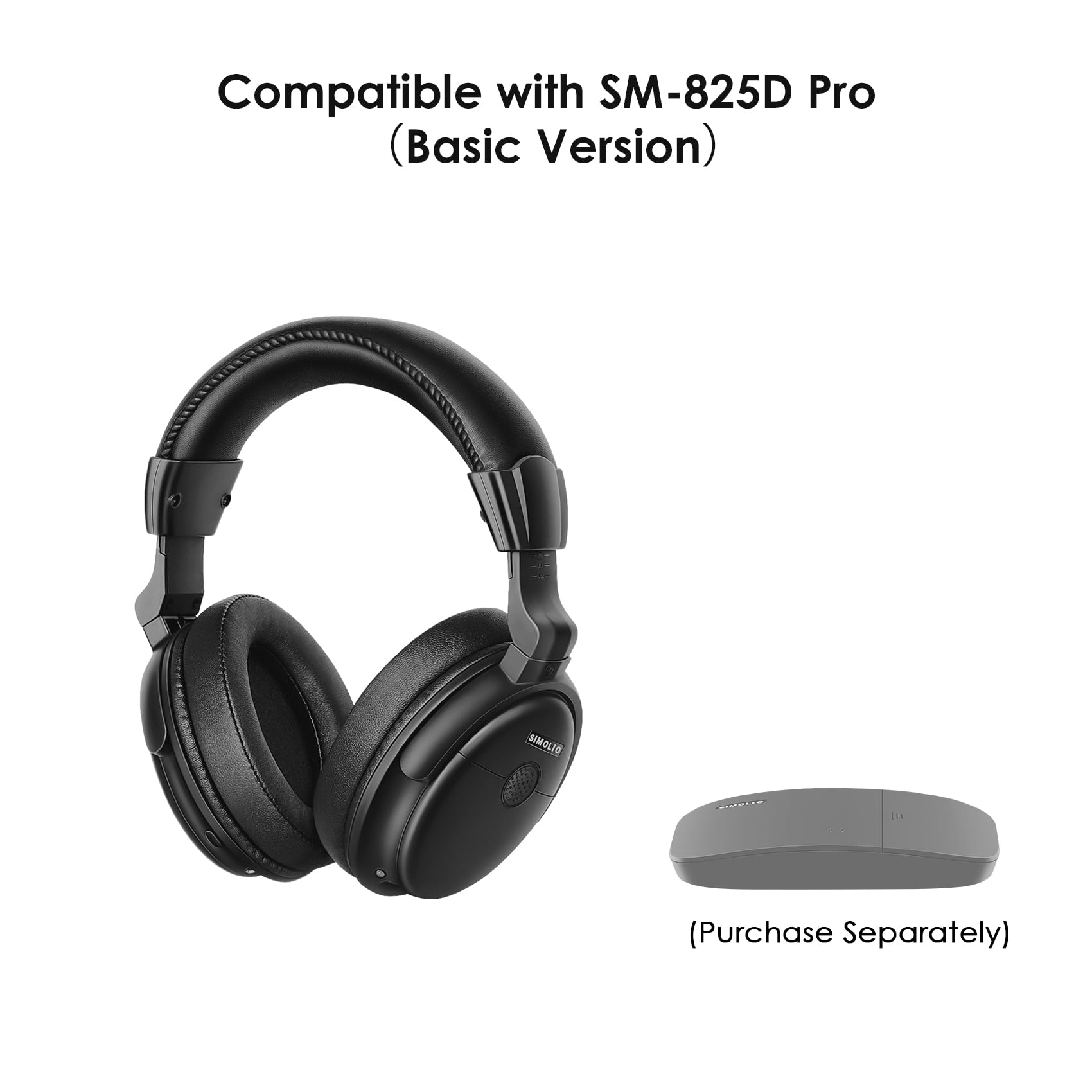 SIMOLIO Ricevitore per cuffie TV wireless, cuffia di ricambio per SM-825D Pro (solo cuffia, senza trasmettitore)