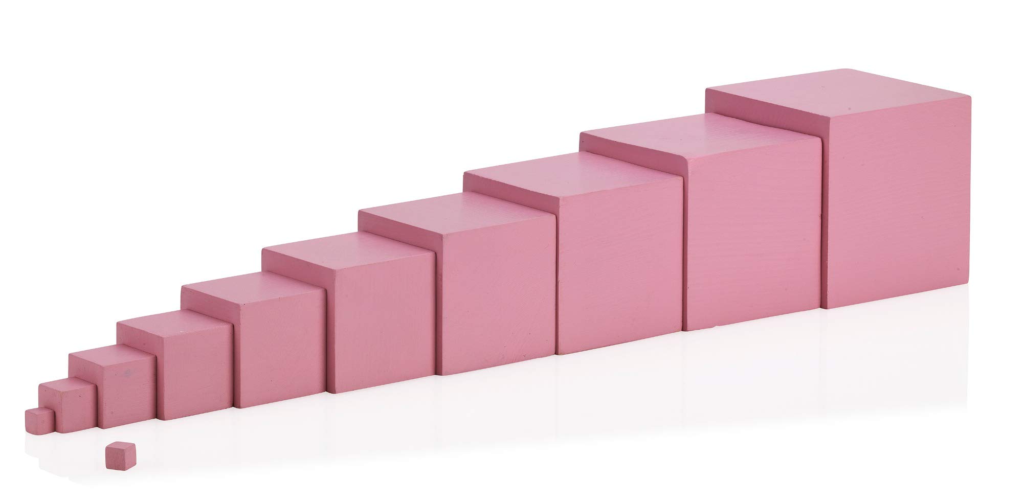 Montessori Rosa Turm und Braune Treppe Set aus Holz