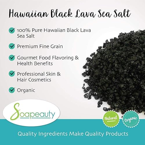Miniatura 10 de HAWAIIAN - Sal marina negra  100 orgánica natural  Gran sal de acabado gourmet y perfecta para cosméticos profesionales para la piel el cabello y el
