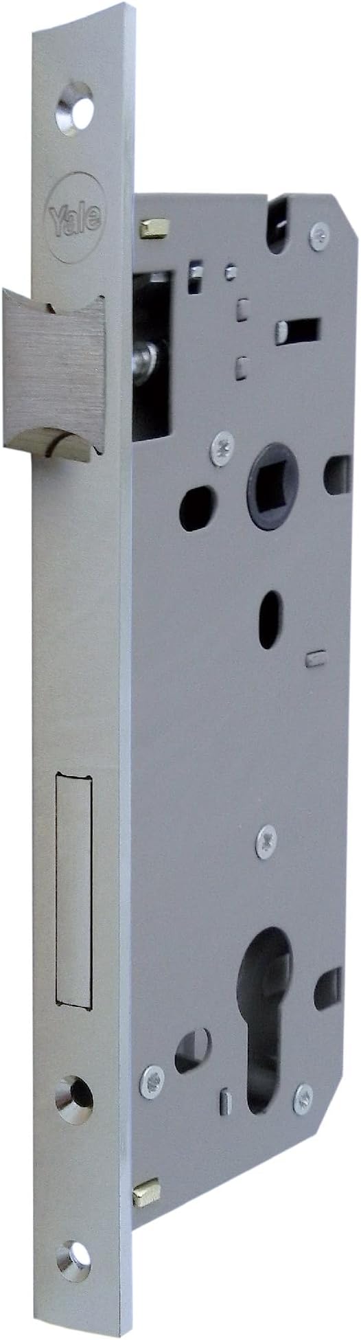 Yale Security Y52X00700S2 Yale Y52X series Mortise Lock Wooden Doors with Square Edge Front, Entrance 70 mm, Wheel Drive 85 mm, Satin Nickel, 70mm
