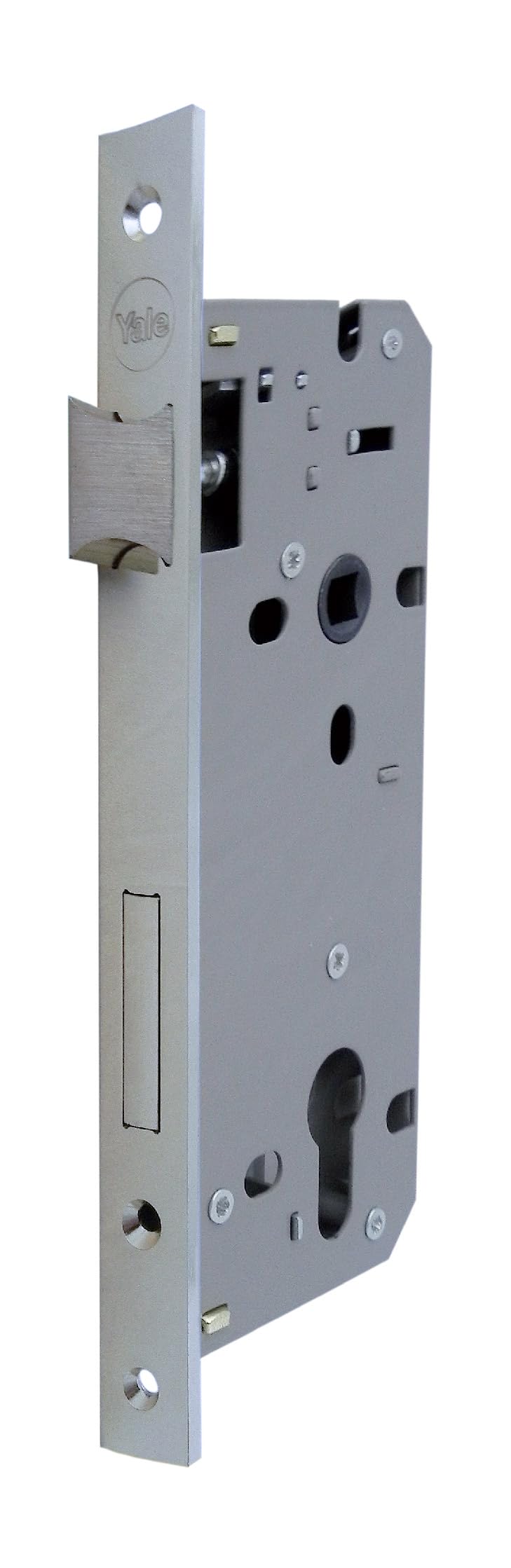 Yale Security Y52X00700S2 Yale Y52X series Mortise Lock Wooden Doors with Square Edge Front, Entrance 70 mm, Wheel Drive 85 mm, Satin Nickel, 70mm