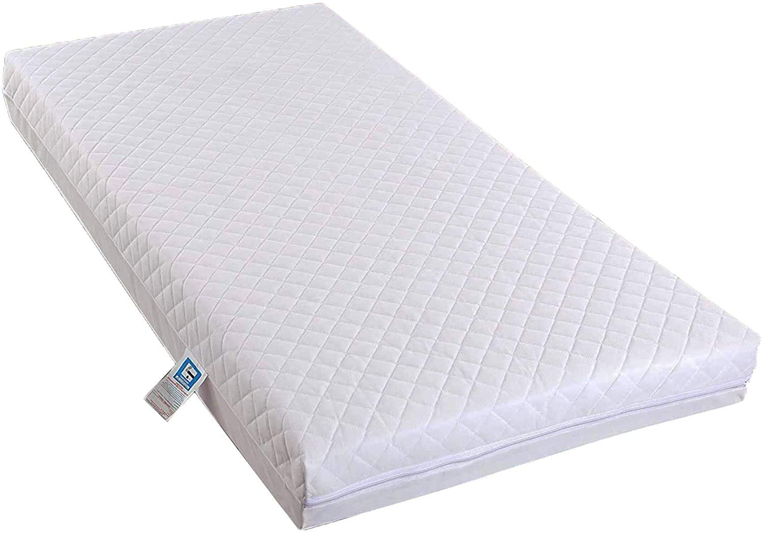 MOTHER LAND Toddler Cot Bed- Cot Mattress Cot Bed Fully Breathable Foam Mattress & Poly Cotton Cover for Baby Comfort Nursery Mattresses 140 x 70 x 10cm