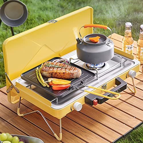 Réchaud à gaz portable double tête 3,5 kW pour cuisson rapide