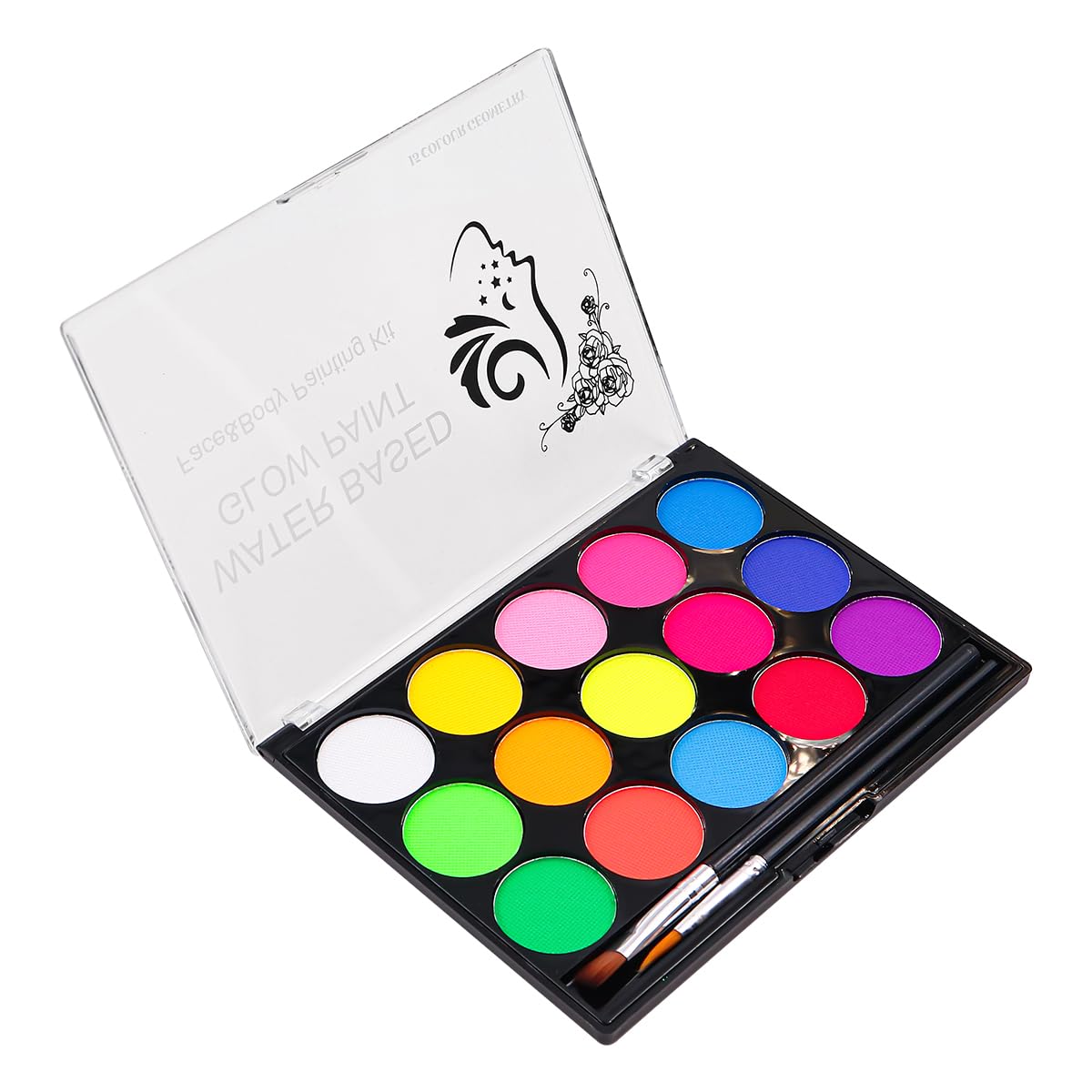 CENPEK Fluorescence Colour Face Colours Children's Make-Up Set for Theatre Make-Up Carnival Make-Up 15 Colours Safe Body Colours - Image 2