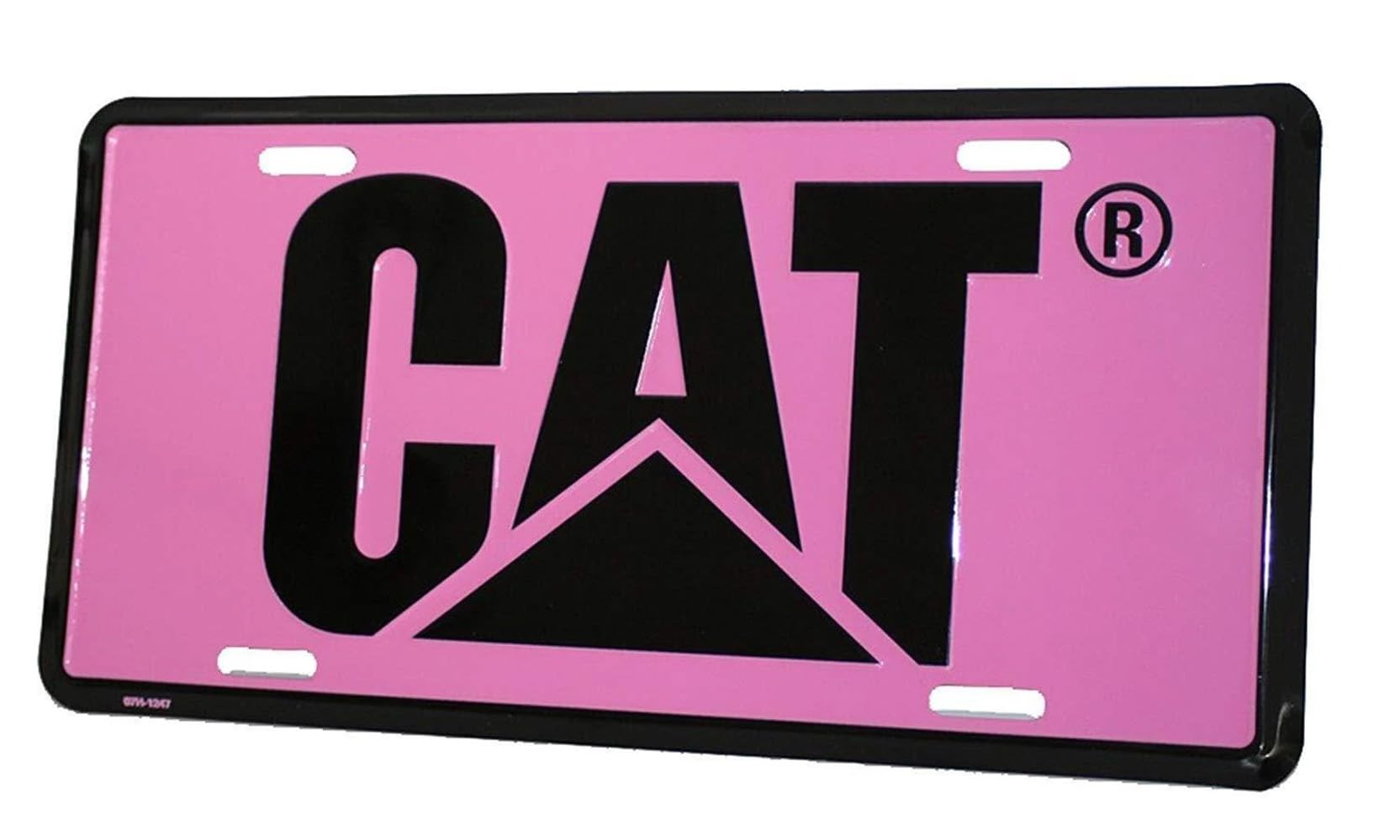 Caterpillar Dark Pink/Black Ladies Vanity Aluminum License Plate