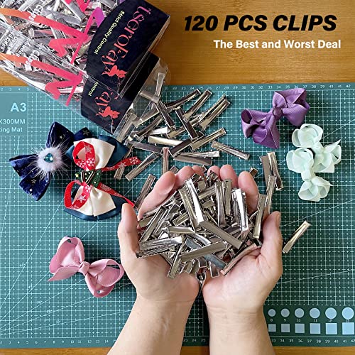 120Pcs-Alligator-Hair-Bows-Clips-for-Crafts45cm177-DIY-Bow-Clips-Bulk-Gator-Metal-Clip-Hairdresser-Clips-for-Bow-Making-Large-Plain-Clips-Supplies-177-Dreadlock-Dreads-Retwist
