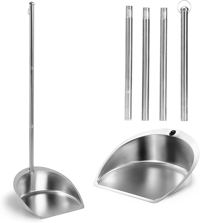 SUTINE Dust Pans with Long Handle, 43.3" Stainless Steel