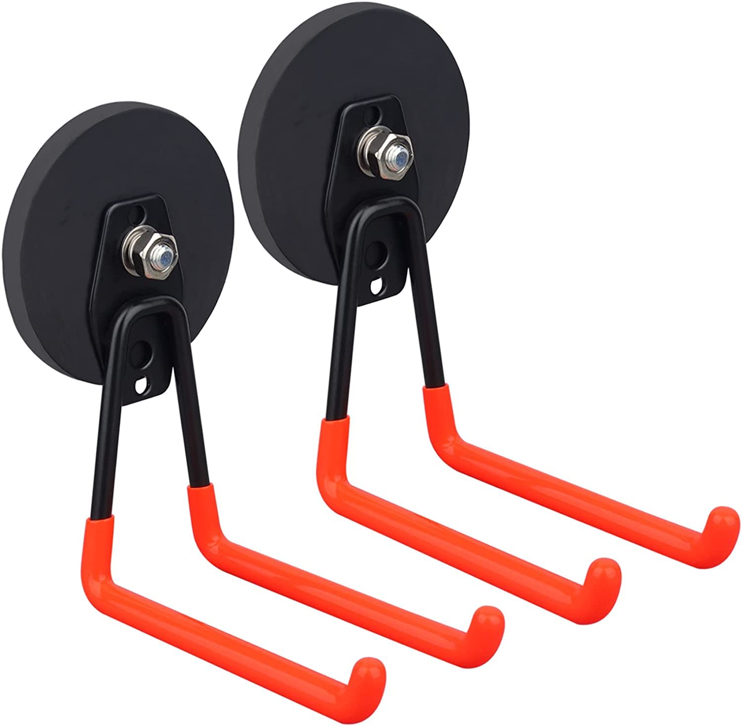 Strong Utility Magnetic Hooks,Anti-Slip Coated Large Magnetic Hooks Heavy Duty No Drilling Garage Organizer Magnet Hooks for Hanging Garden Hoses