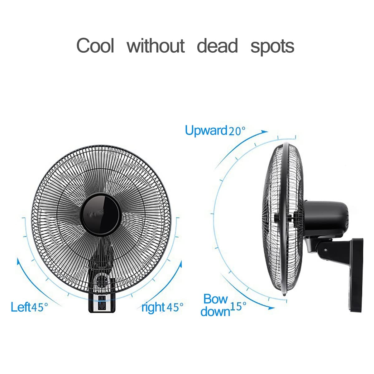 Ventilador de piso, ventilador de pared industrial de 14'', potente ventilador de pared oscilante con enfriamiento, 3 controles de velocidad, para casa, oficina, garaje