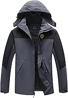 Vista 6 de GIISAM Chaqueta de lluvia para hombre, impermeable, ligera, para exteriores, rompevientos con capucha