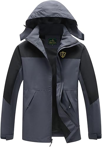 Vista 6 de GIISAM Chaqueta de lluvia para hombre, impermeable, ligera, para exteriores, rompevientos con capucha