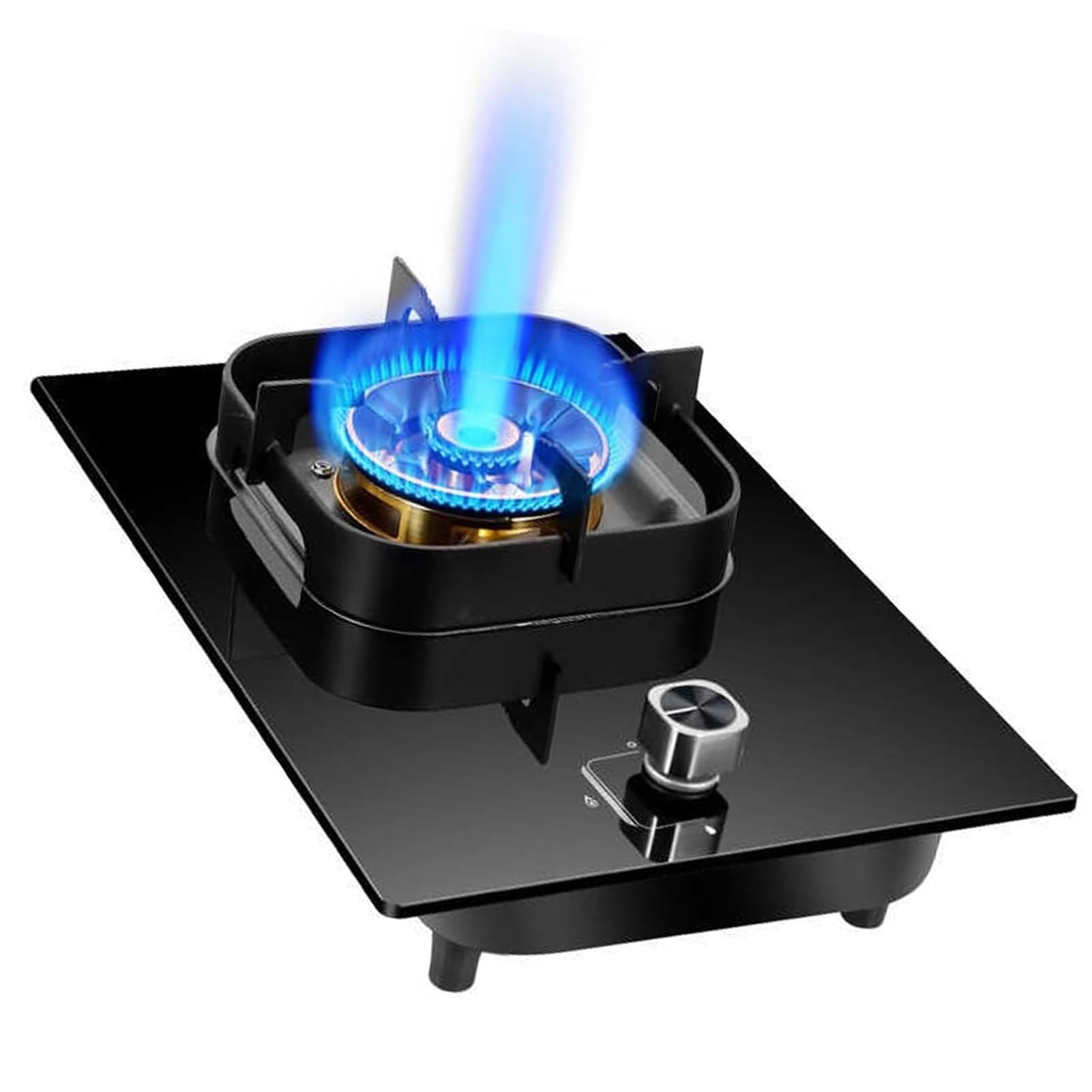 THEGA Gas Cooker - 5.2KW Outdoor Stove, Tempered Glass Gas Stove, Recessed Installation Camping Cooktop, for Home Kitchen Motor Home, with Flameout Protection
