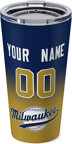 Miniatura 7 de Vasos de béisbol personalizados, taza de café aislada personalizada, taza de viaje de acero inoxidable, añade cualquier número de nombre con tapa,