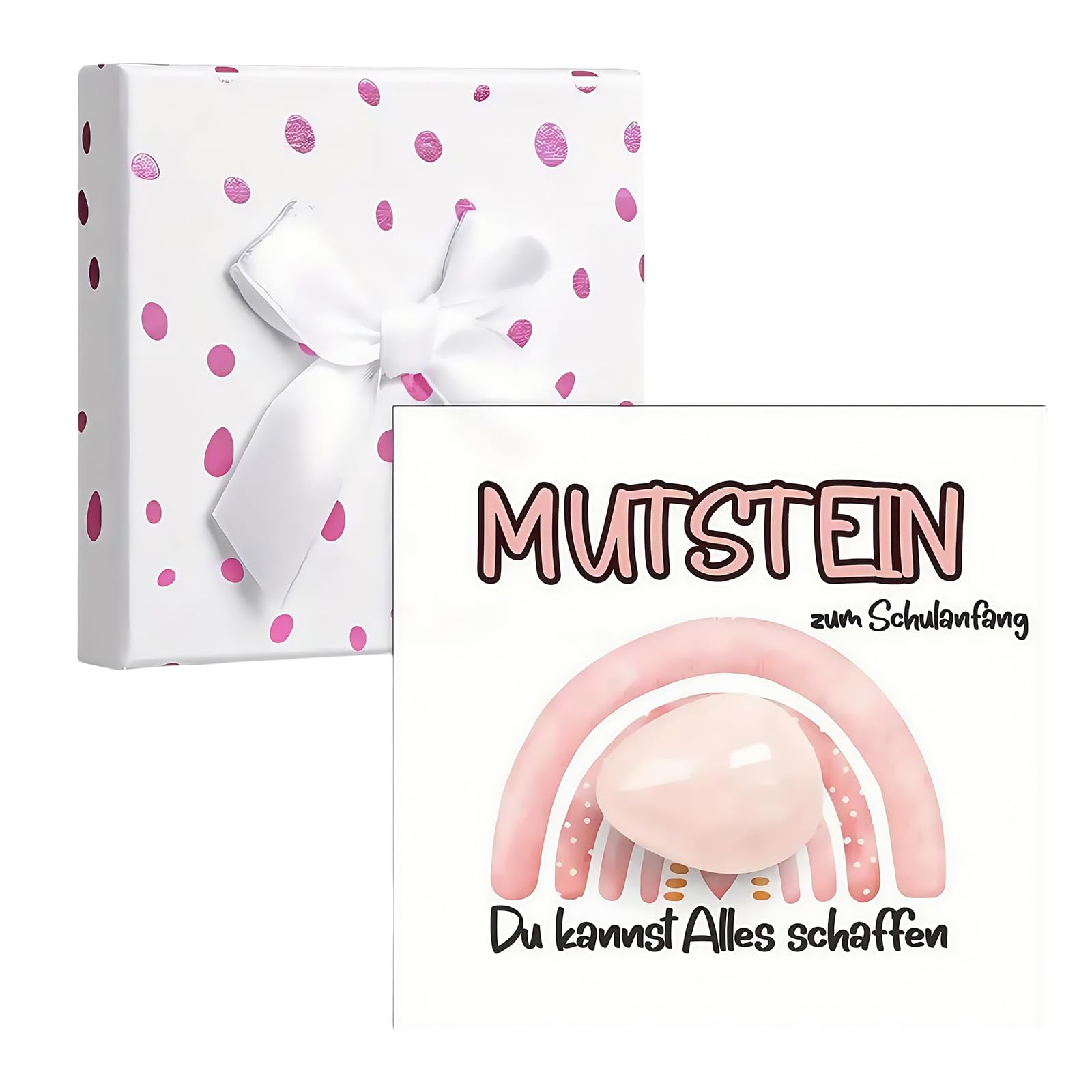 Mutstein Portafortuna Bambini Inizio Scuola 2025 Ragazza Regalo Scatola Rosa Con Biglietto
