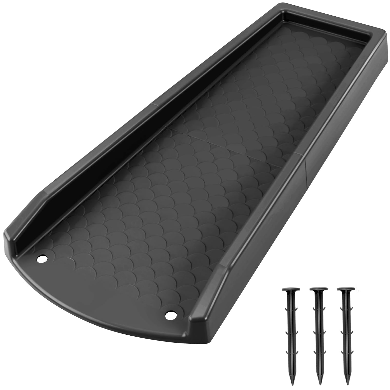 Ogutter Bloques de Salpicaduras para canalones, Extensiones de bajante de 24 Pulgadas para Drenaje de Agua de Lluvia, Protector de Salpicaduras de canalón Grueso con Pilas de fijación (1 Paquete,