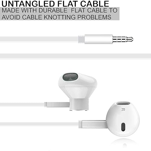 Miniatura 3 de Auriculares con control remoto y micrófono, auriculares intrauditivos estéreo con aislamiento de ruido sin enredos para teléfonos inteligentes,