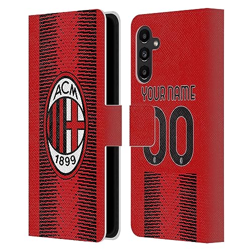 Coque Samsung Galaxy A13 5G AC Milan en cuir avec clapet magnétique et support