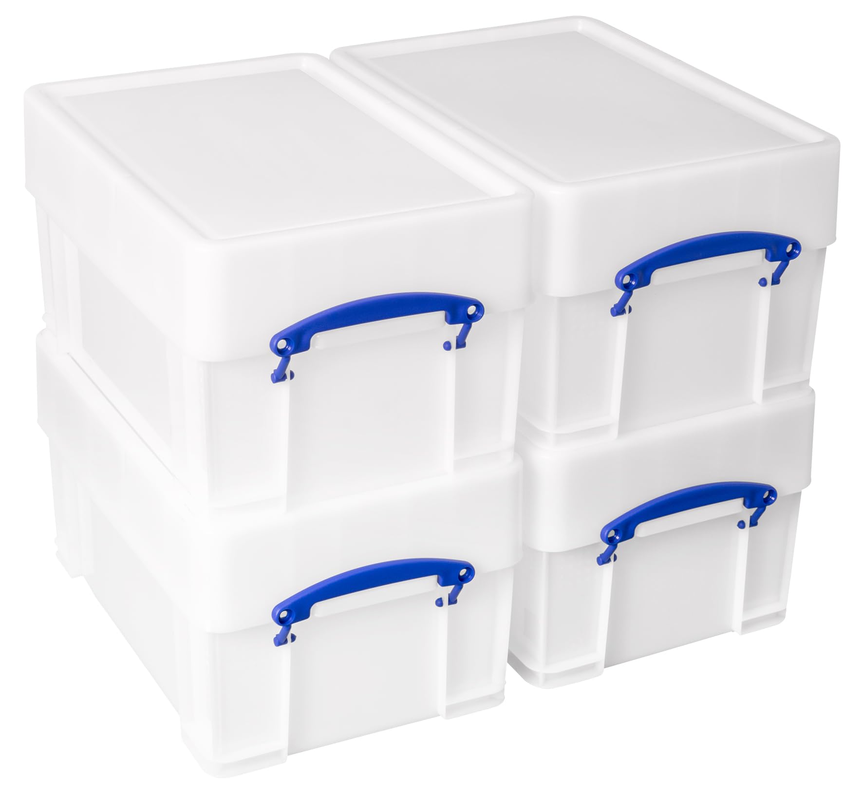 Naprawdę przydatne plastikowe pudełko do przechowywania, 9 l, białe, mocne z pokrywką XL (4 sztuki)