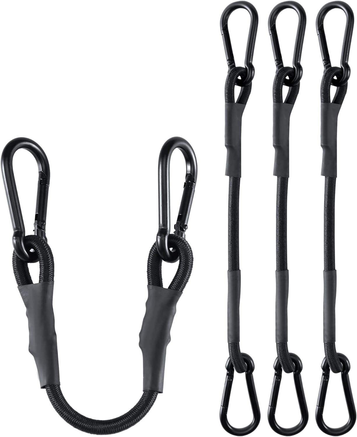Takelablaze Bungee Cord with Carabiner Heavy Duty Bungee Cords with Carabiner Hooks Strong Elastic Rope Camping Accessories for Luggage Cargo Camping RV Hand Carts (18