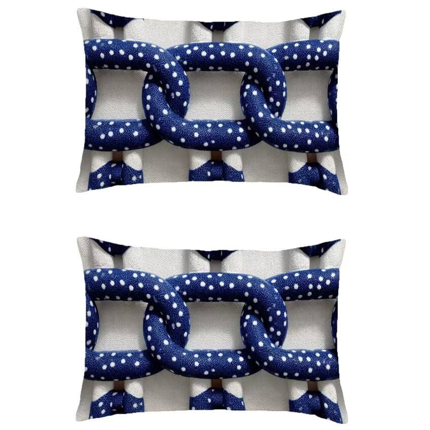 Taie oreiller double sided printing bleu marine 70x90cm en lin étanche pour l'extérieur
