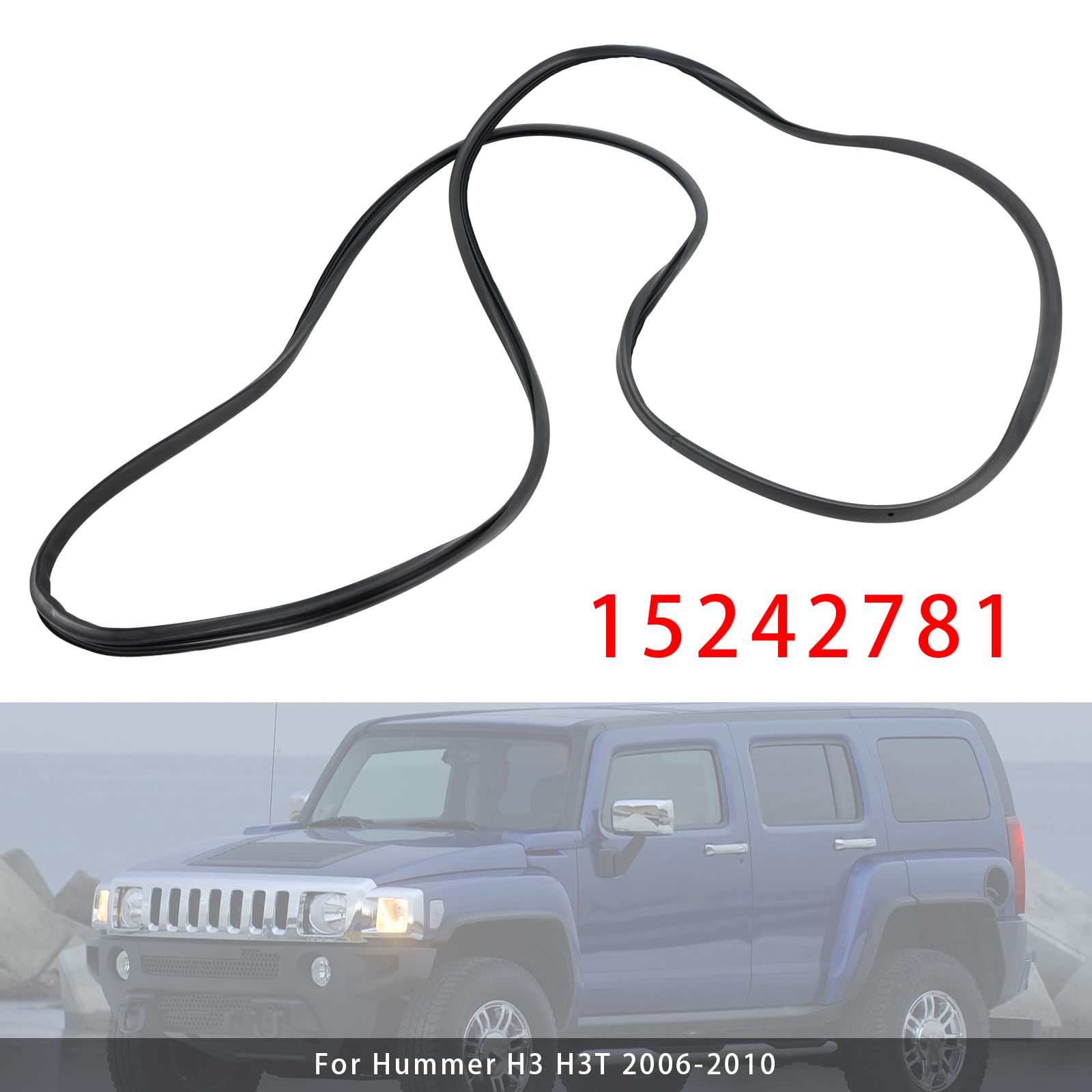 Sonnendach-Wetterstreifen Glasdichtung 15242781 1524-2781 für Hummer H3 H3T 2006-2010 Kautschuk Oben Sonnendach Dichtung Ersatzteil