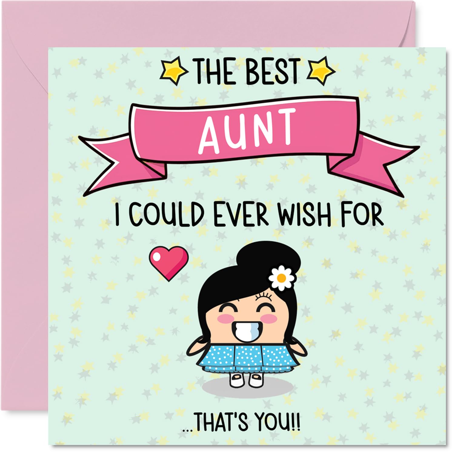Aunt Birthday Card - The Best I Could Ever Wish For - Happy Birthday Card for Aunt from Nephew Niece, 145mm Cute Bday Greeting Cards