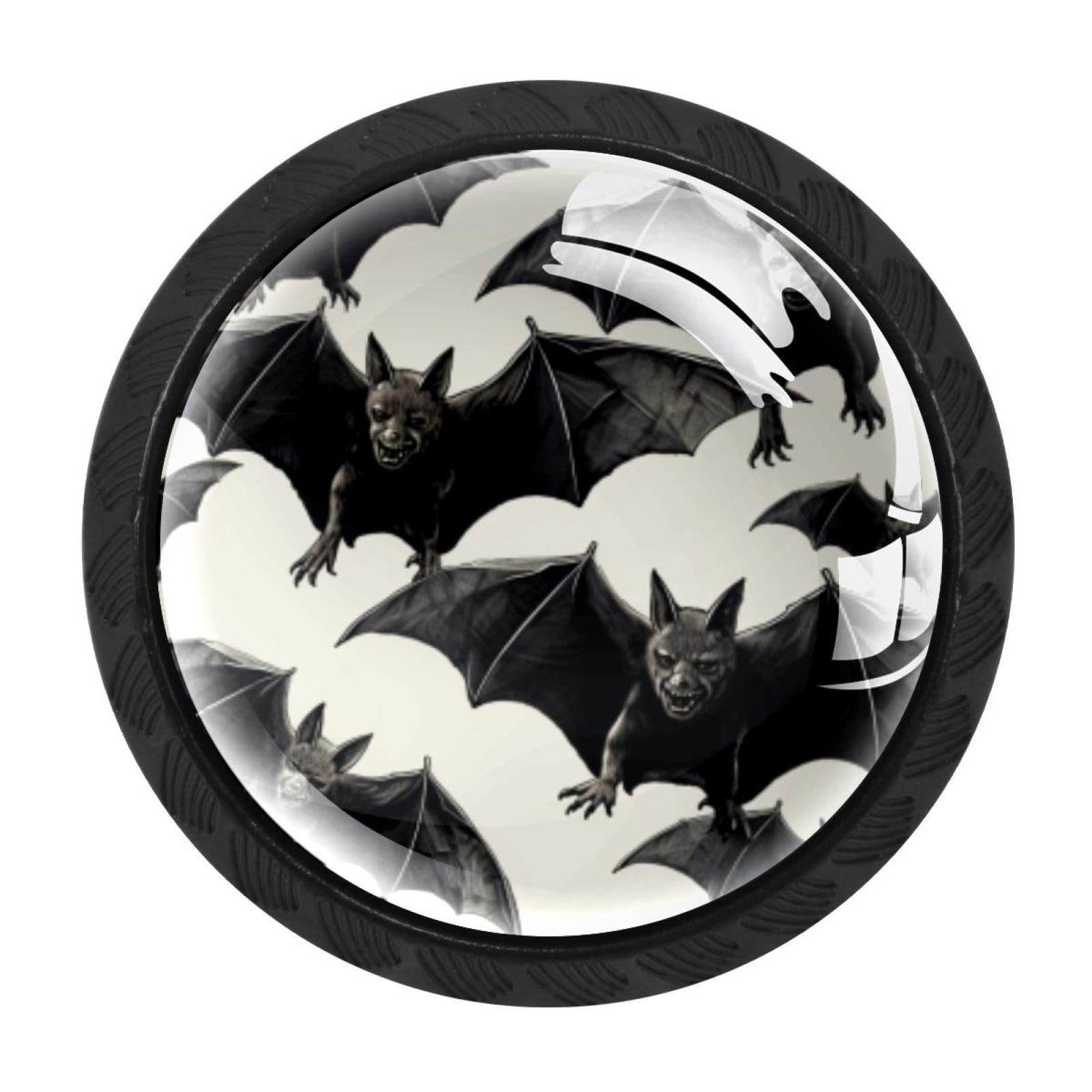 CHENZZZZ 4 Pack Round Cabinet Knobs for Kitchen Bathroom Closet Dresser Cabinets, Bat