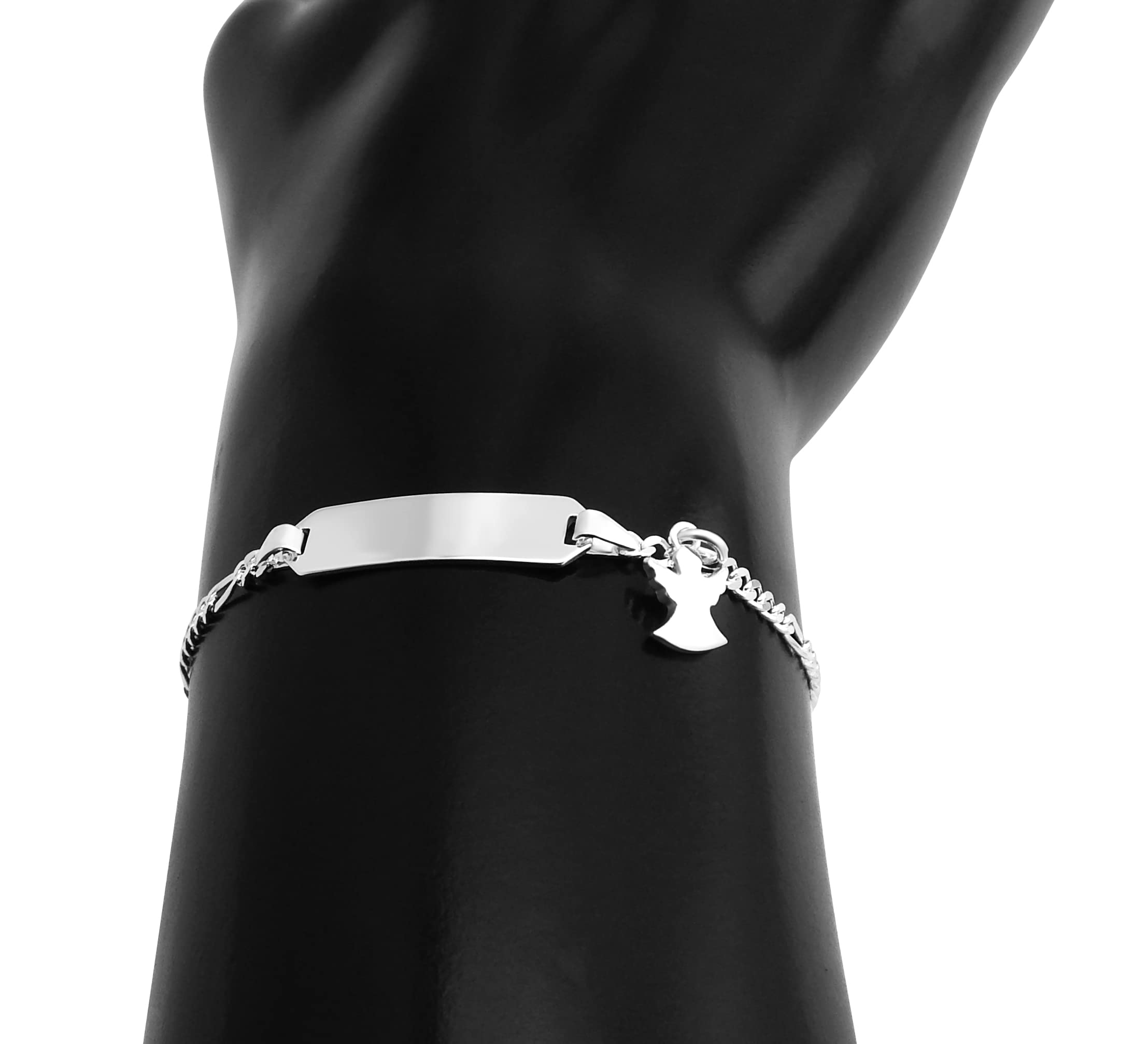 Personalisiertes Armband mit Gravur Mädchen 925 Silber Länge verstellbar 12-14 cm | Individuelle Geschenke Kinder mit Wunschgravur | Personalisierte Armbänder mit Namen