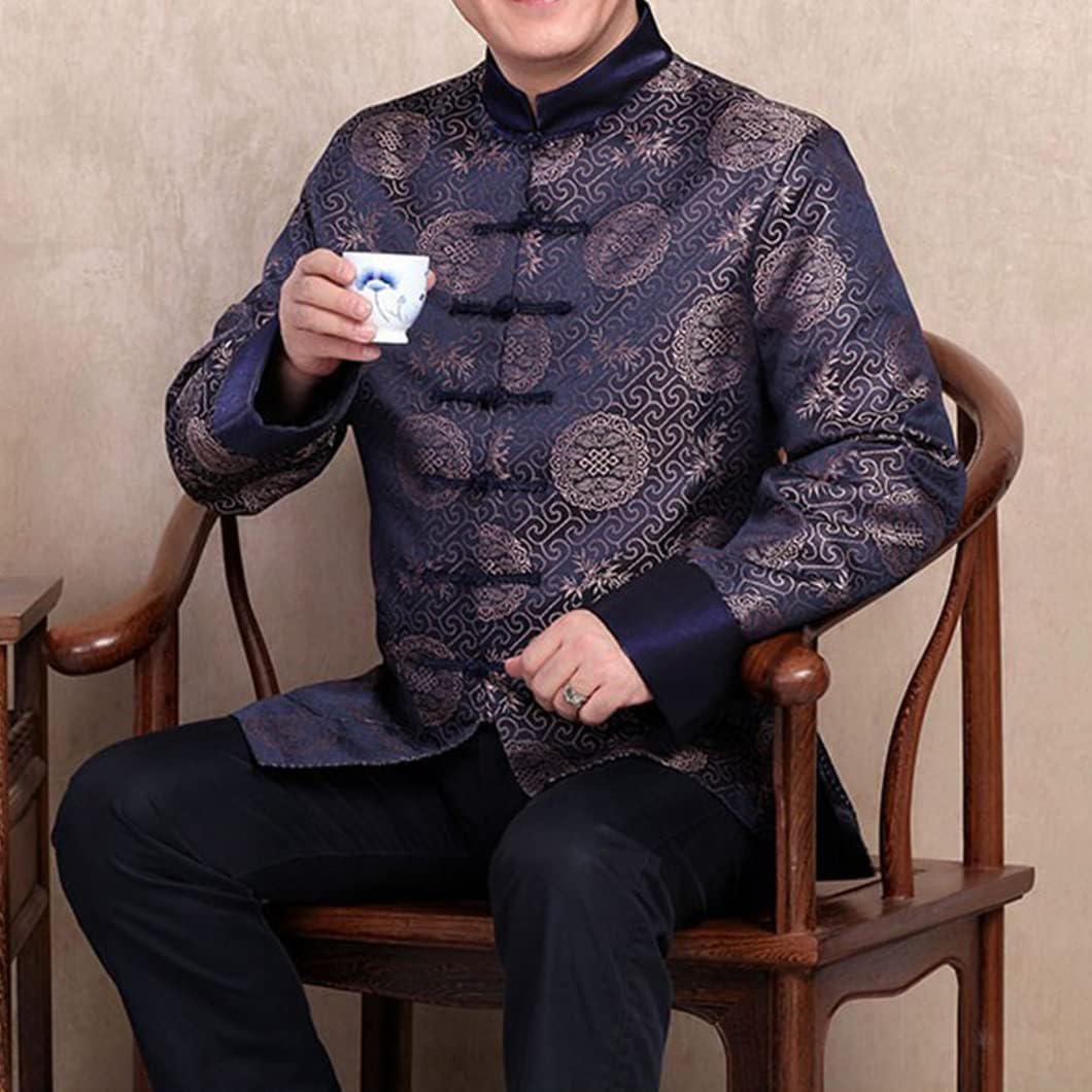 Tang Suit Chinese Kung Fu Jacket Clothing for Men Chinese Hanfu Coat Tai Chi Uniform Martial Arts Long Sleeved