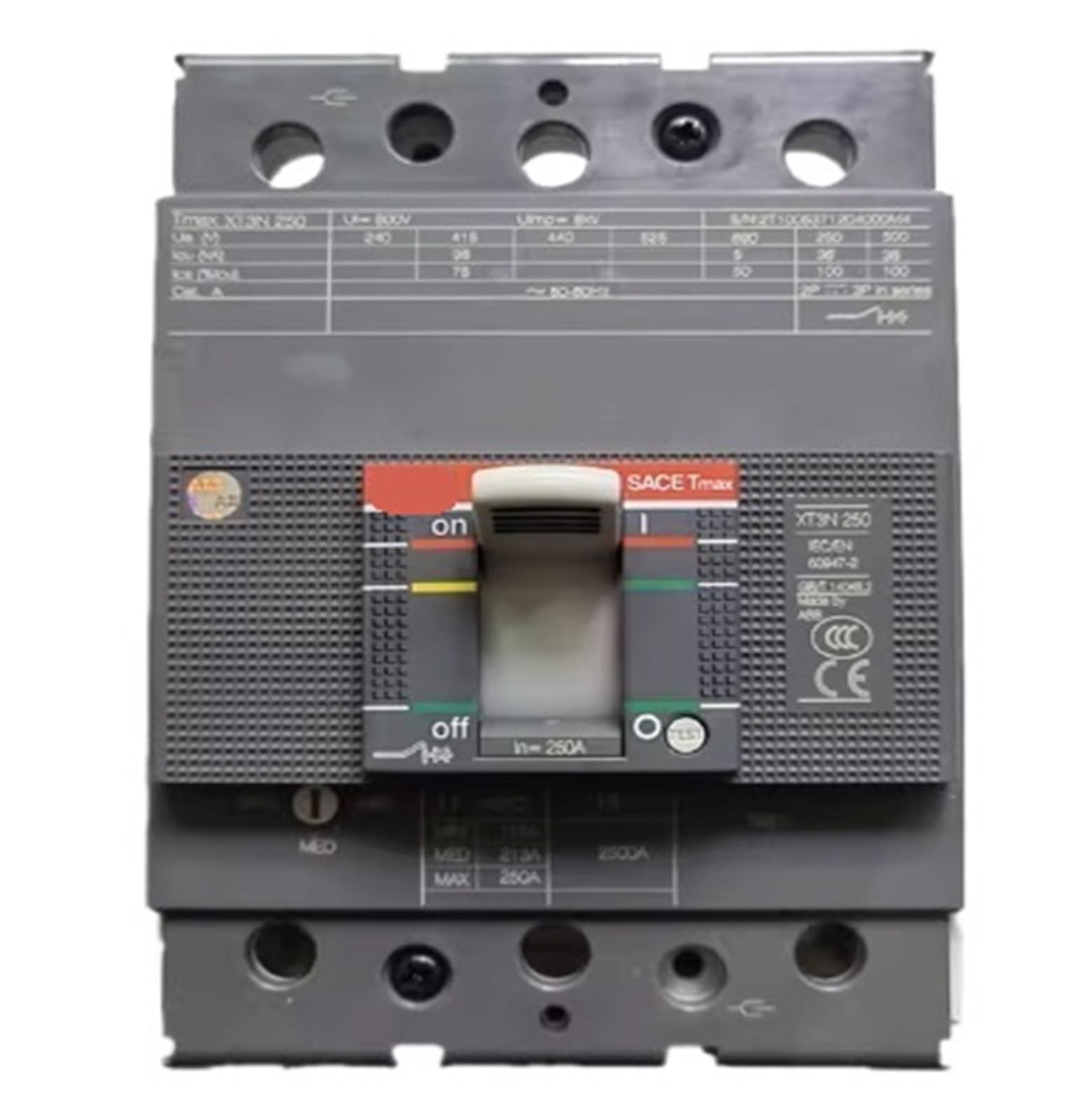 Disjoncteur boîtier moulé XT3N250 3P 125A à haute capacité de coupure tripolaire