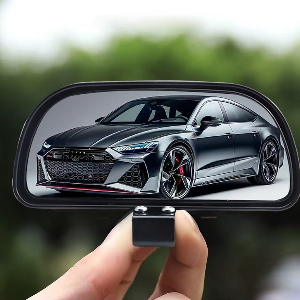 2PCS Large 5.7" Adjustable Mounted Blind Spot Mirror Fix with Screws to Prevent Falling, HD Glass Wide Angle Side Rearview Mirror Universal Vehicle Mounted Mirrors (2)