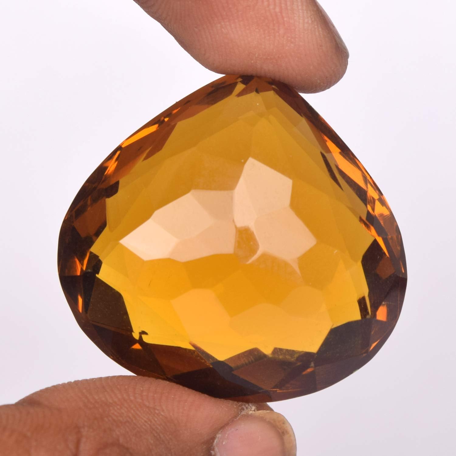 GEMHUB Natural Brazilian Yellow Citrine 93 Ct Pear-Shaped Loose Gemstone for Jewelry Making