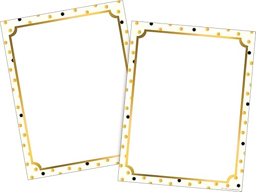 BARKER CREEK Juego de 100 hojas de papel de computadora de diseño, dorado, papel decorativo, papelería, 8.5 x 11 pulgadas, 100 hojas, suministros