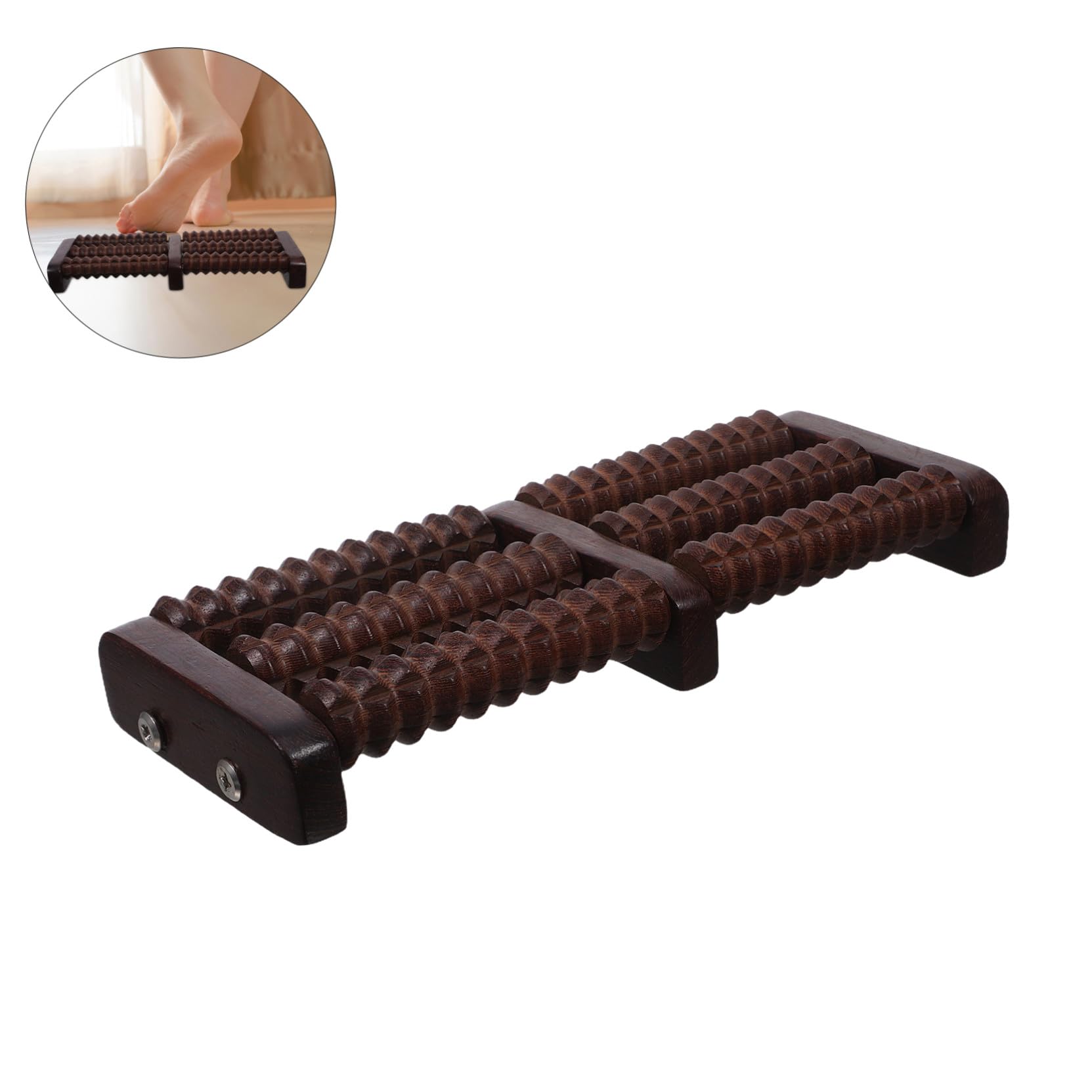 masajeador de pies rodillo de masaje muscular herramienta de masaje de pies rodillo muscular de tejido profundo Light Brown