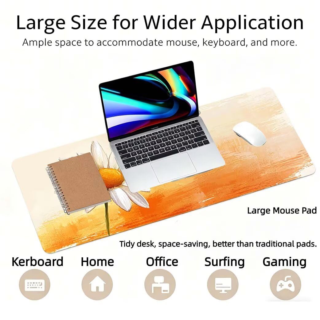 Lpfieonn Baum Großes Schreibtischunterlage, XXL Schreibtischunterlagen, Blau XXL Wasserdicht Gaming Mousepad mit Vernähter Rand und Rutschfeste Gummibasis, für Laptop/Hause/Büro 120x60cm PF-2957