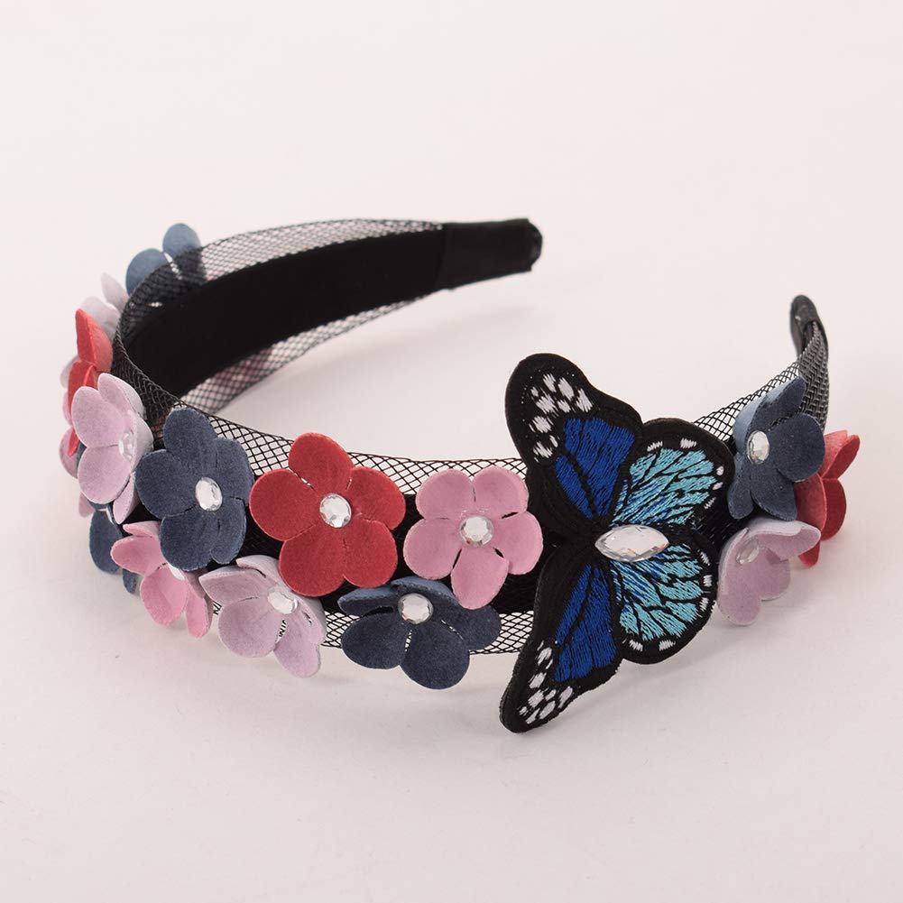 GRACEART 3D Schmetterling Stirnbänder Mädchen Braut Blumenkrone Stirnband Haarband Kopfstück zum Hochzeit Parteien Halloween Kopfschmuck