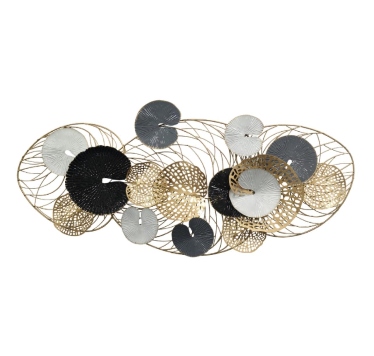 GFJHdfhE Modern Metal Wall Art Decor, Metal Wall Decor Modern Light Luxury Art Lotus Leaf Sculpture For Living Room Bedroom Office Study Handcrafted, Entryway