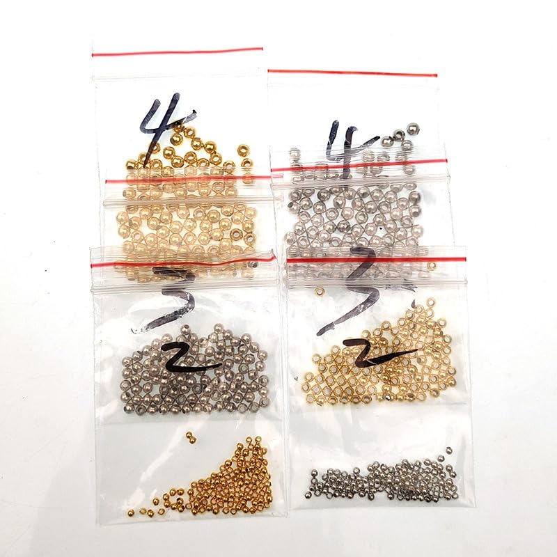 200 cuentas metálicas redondas para pesca 2-4mm miniatura 1