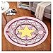 yywl Teppich Cartoon Sailor Moon Sakura Magic Captor Card Runde Teppich Magic Array Teppich Fußmatte Antislip Plüsch Prinzessin Home Decar (Color : Pink, Size : Diameter 100cm)