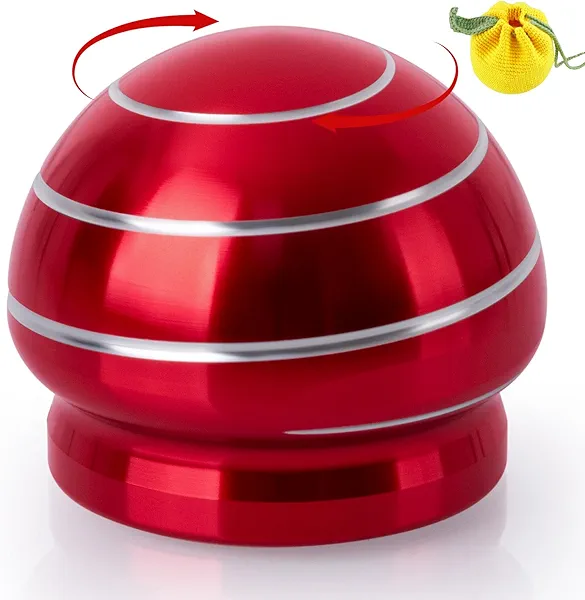 MAGICYOYO Kinetic Desk Toy Ball - Metal Fidget Spinner for Anxiety & ADHD Relief, Optical Illusion Spinning Toys for Adults, Parents - Ideal Gift for Office & Home (1.54'' , Red)