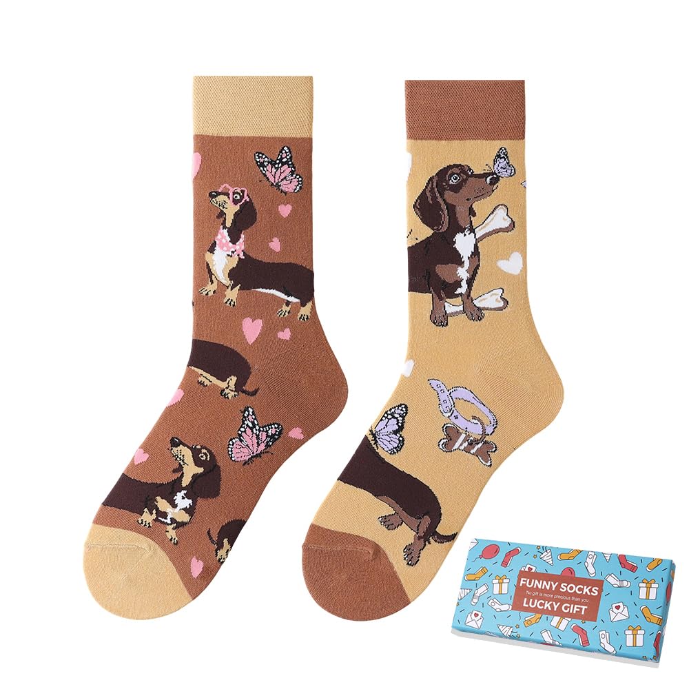 Calcetines Divertidos Unisex para Mujer y Hombre con Diseños Asimétricos en Par - Temas Animales, Comida, Fruta, Deporte y Arte en Algodón - Ideal para Regalos — view 49