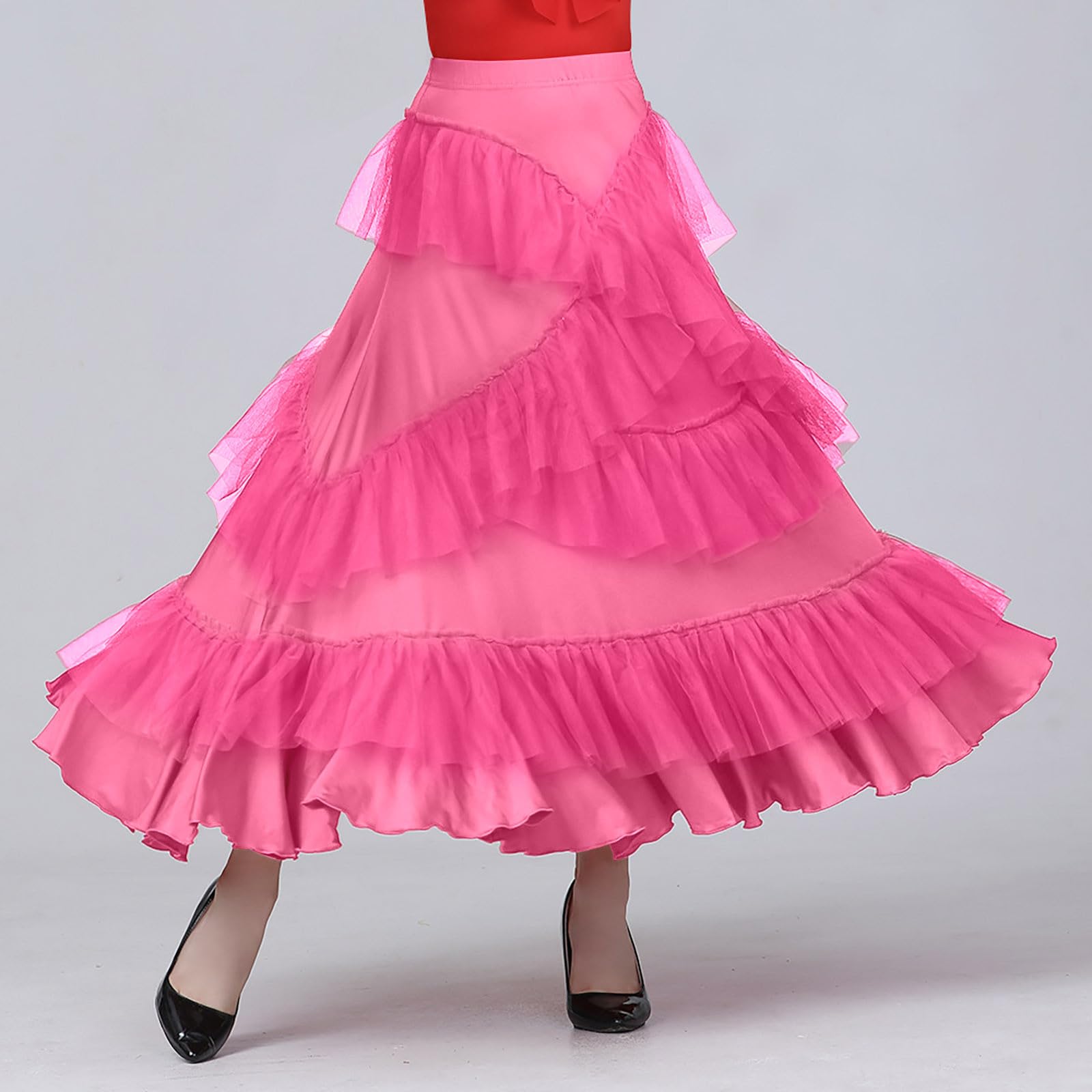 Moderna gonna da danza, gonna a strati in rete, per carnevale, gonna lunga in tulle, colore arancione, blu
