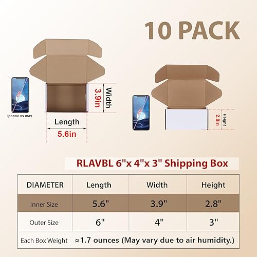 Miniatura 8 de RLAVBL Paquete de 50 cajas de envío pequeñas de 4.6 x 2.2 x 2.2 pulgadas, caja de cartón corrugado blanco para pequeñas empresas, envío y embalaje