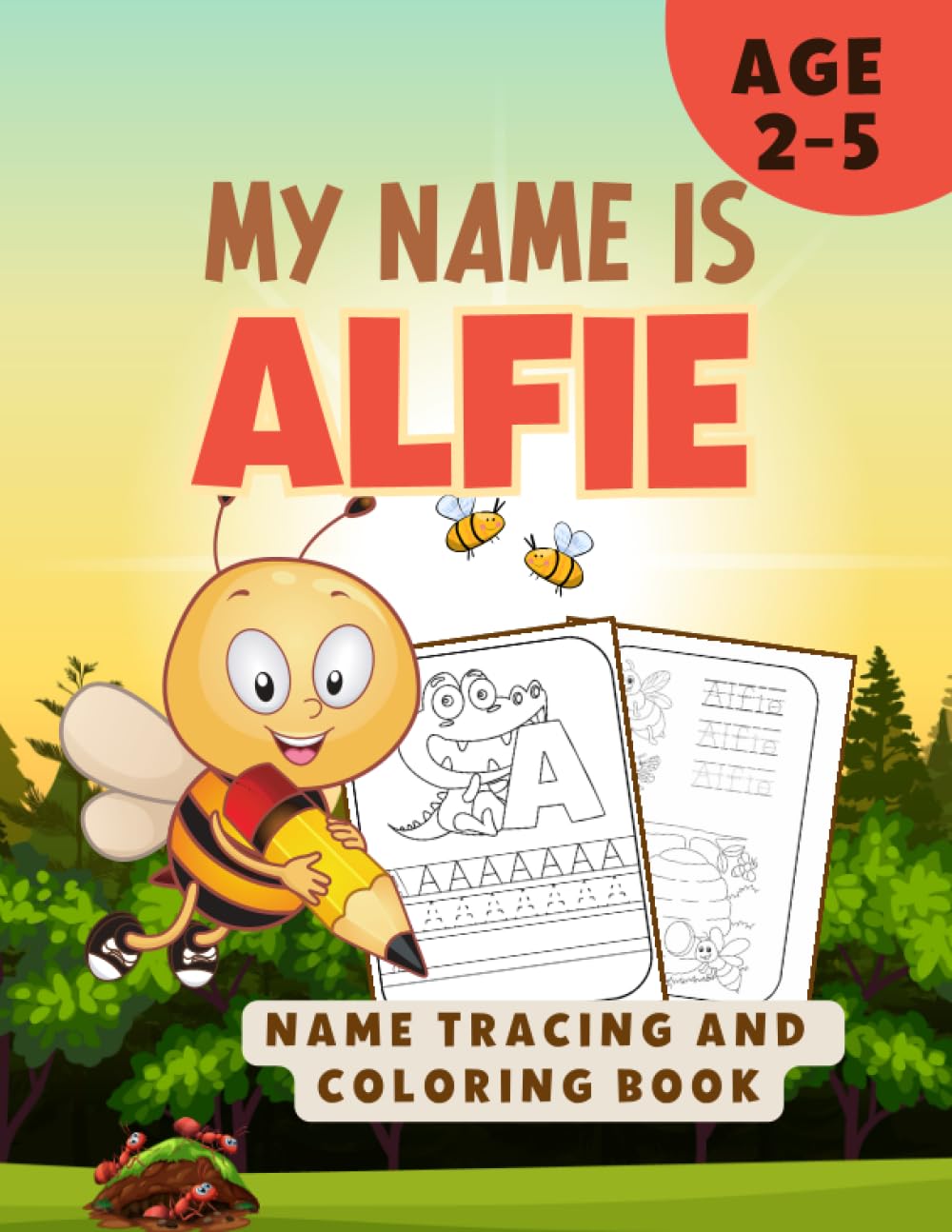 MY NAME IS ALFIE | NAME TRACING AND COLORING WORKBOOK |PERSONALIZED LEARN TO WRITE MY NAME